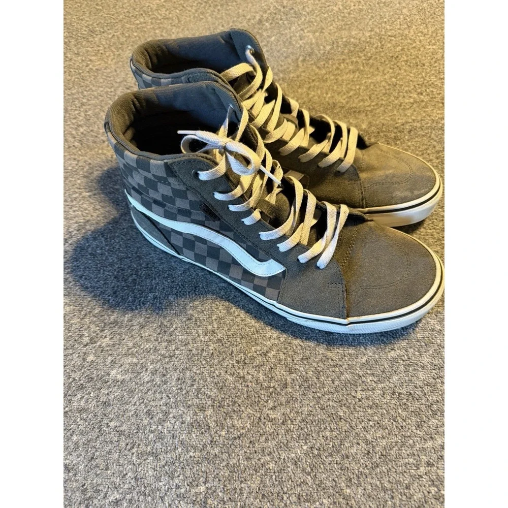 Vans Sk8-Hi  Mens Size 11 Shoe Lace up Grey Checkerboard Skate 721356